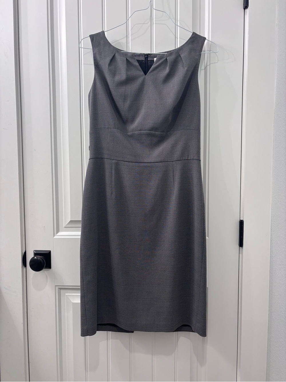 White House Black Market Gray Tailored Midi Sheath Dress